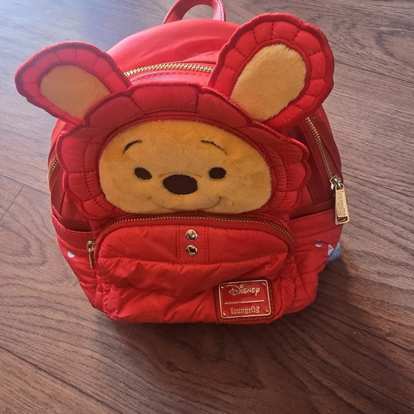 Disney Red Winnie the Pooh Kids Backpack - Picture 3 of 6